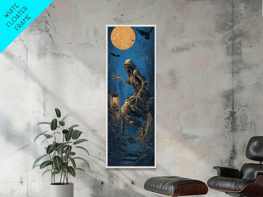 The Bog Mummy, Tall Narrow Wall Art, Dark Fantasy Wall Art, Canvas Print, Halloween Wall Decor, Gothic Home Decor, Statement Wall Art