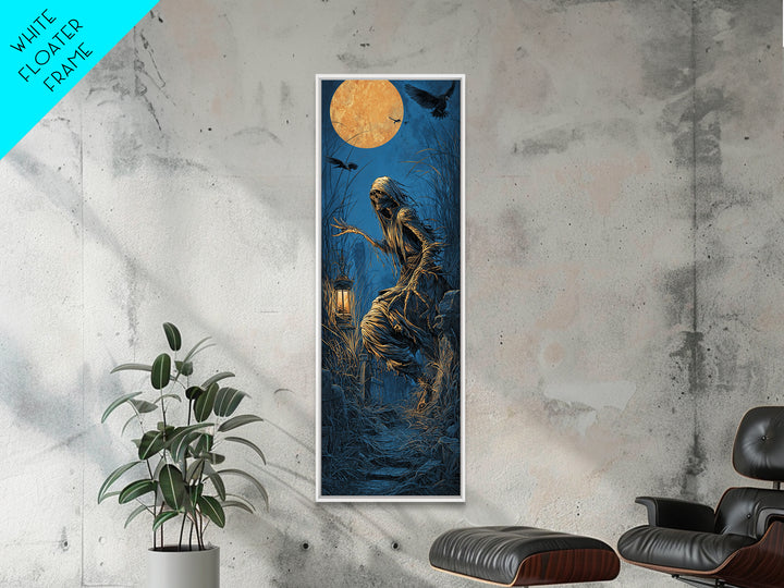 The Bog Mummy, Tall Narrow Wall Art, Dark Fantasy Wall Art, Canvas Print, Halloween Wall Decor, Gothic Home Decor, Statement Wall Art