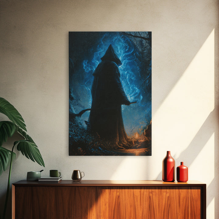The Will-O'-The-Wisp Shepherd, Vertical Wall Art, Dark Fantasy Wall Art, Canvas Print, Halloween Wall Decor, Gothic Home Decor