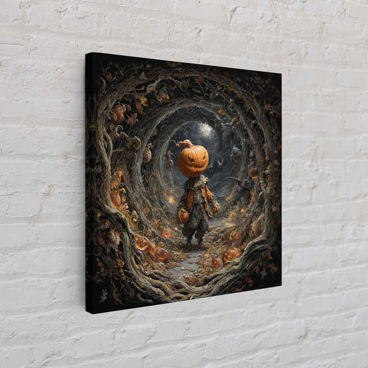 The Pumpkin Patch Goblin, Square Wall Art, Haunted Gothic Art, Framed Canvas Print, Halloween Wall Decor, Gothic Home Decor