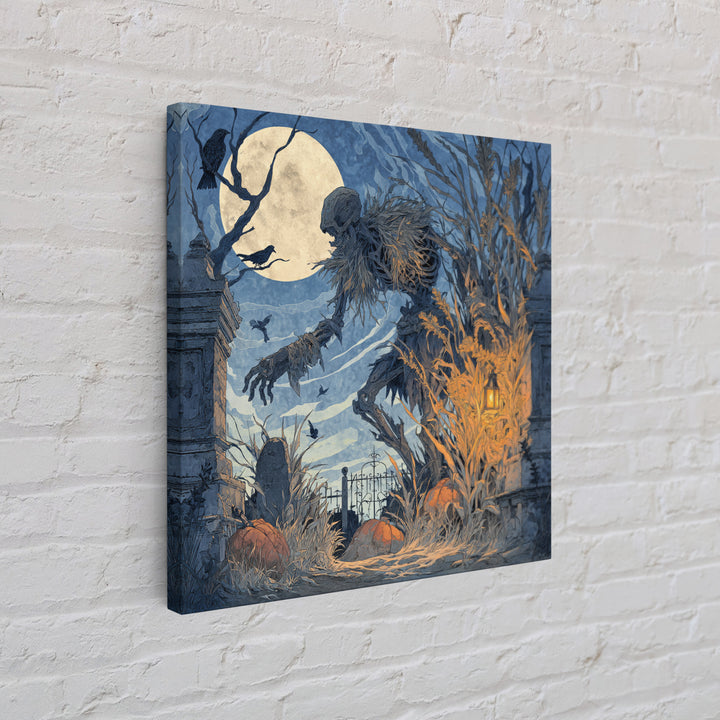 The Harvest Demon, Square Wall Art, Spooky Home Decor, Canvas Print, Halloween Wall Decor, Gothic Home Decor, Dark Fantasy Art