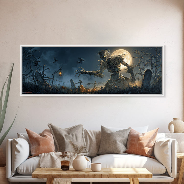 The Harvest Demon, Extra Wide Wall Art, Haunted Gothic Art, Framed Canvas Print, Halloween Wall Decor, Gothic Home Decor, Horror Wall Art