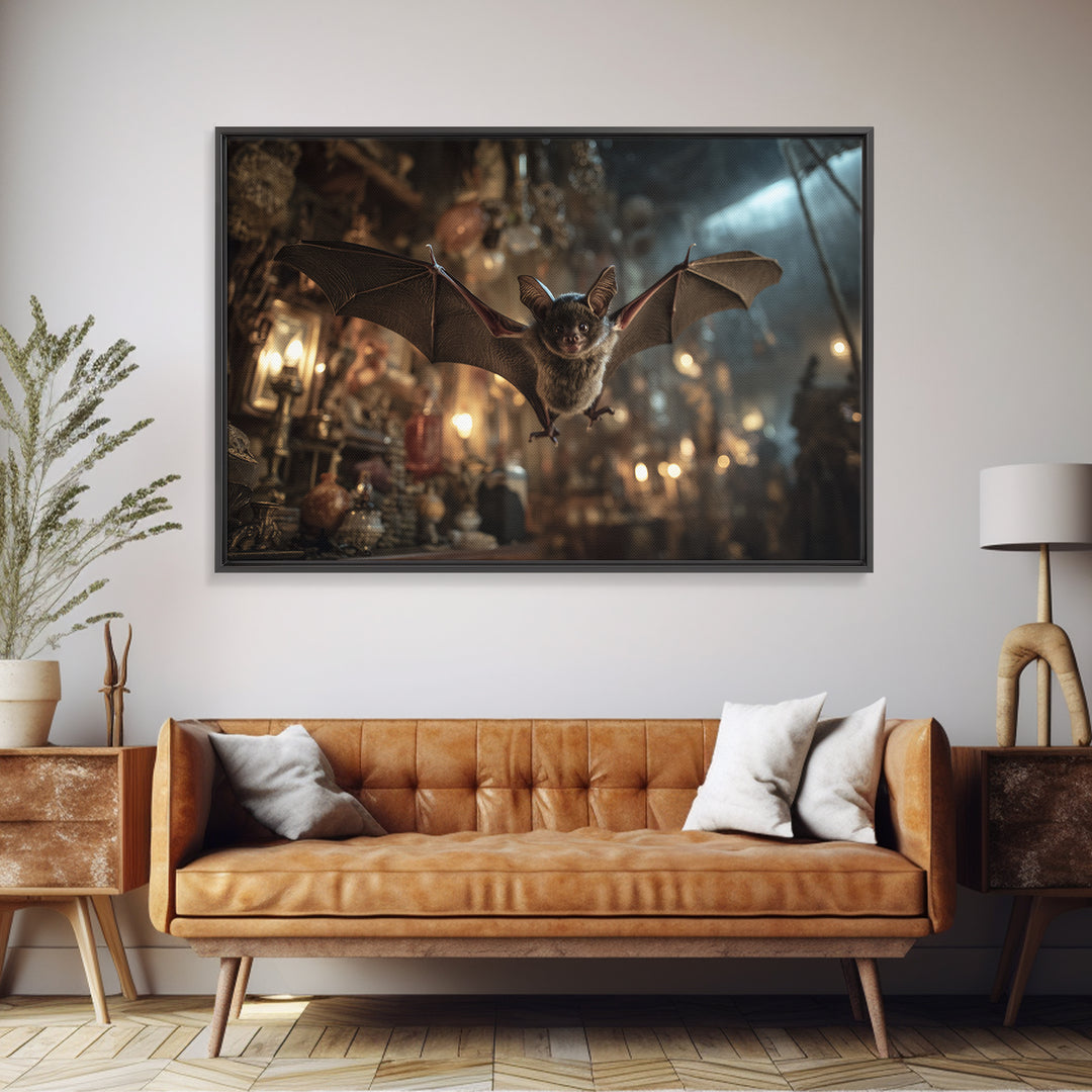 The Bat-Winged Imp, Landscape Wall Art, Spooky Home Decor, Canvas Print, Halloween Wall Decor, Gothic Home Decor, Spooky Wall Decor