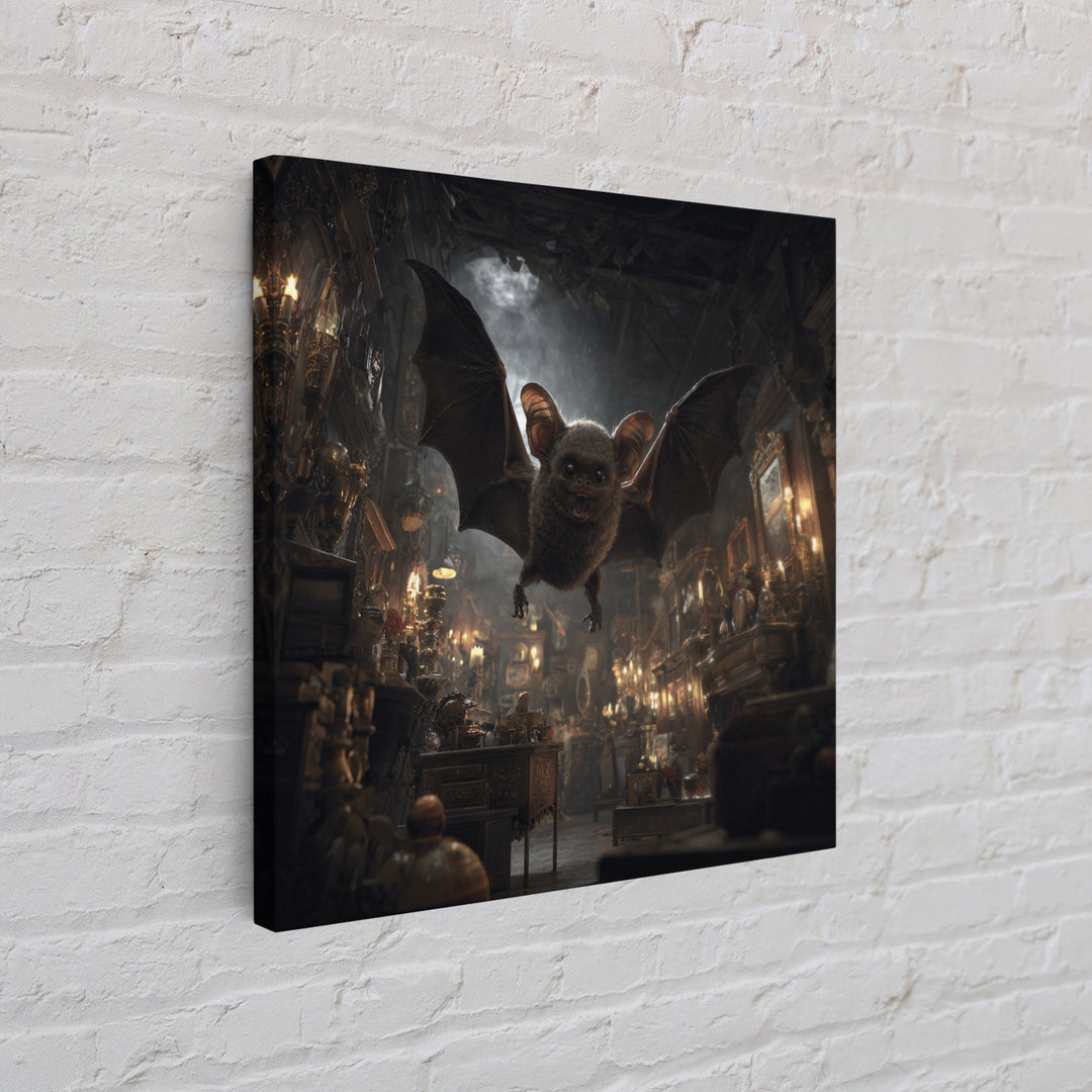The Bat-Winged Imp, Square Wall Art, Haunted Gothic Art, Framed Canvas Print, Halloween Wall Decor, Gothic Home Decor, Macabre Wall Art