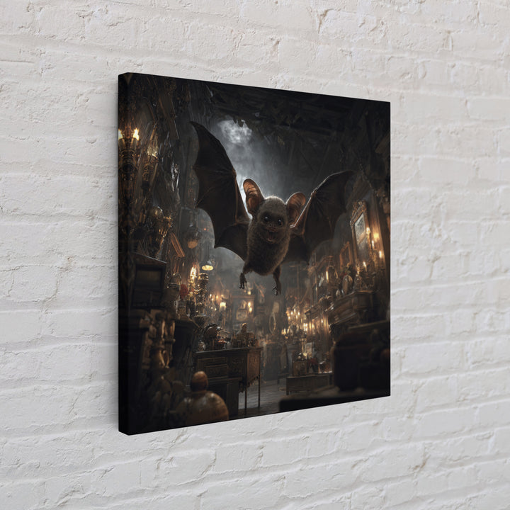 The Bat-Winged Imp, Square Wall Art, Haunted Gothic Art, Framed Canvas Print, Halloween Wall Decor, Gothic Home Decor, Macabre Wall Art