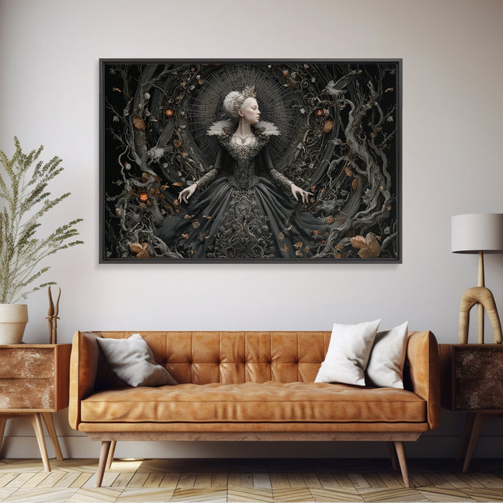 The Spider Queen, Landscape Wall Art, Haunted Gothic Art, Framed Canvas Print, Halloween Wall Decor, Gothic Home Decor, Horror Wall Art