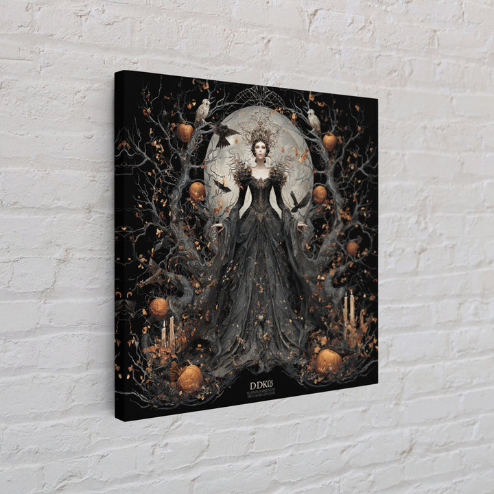 The Spider Queen, Square Wall Art, Macabre Wall Art, Framed Canvas Print, Halloween Wall Decor, Gothic Home Decor, Spooky Wall Decor