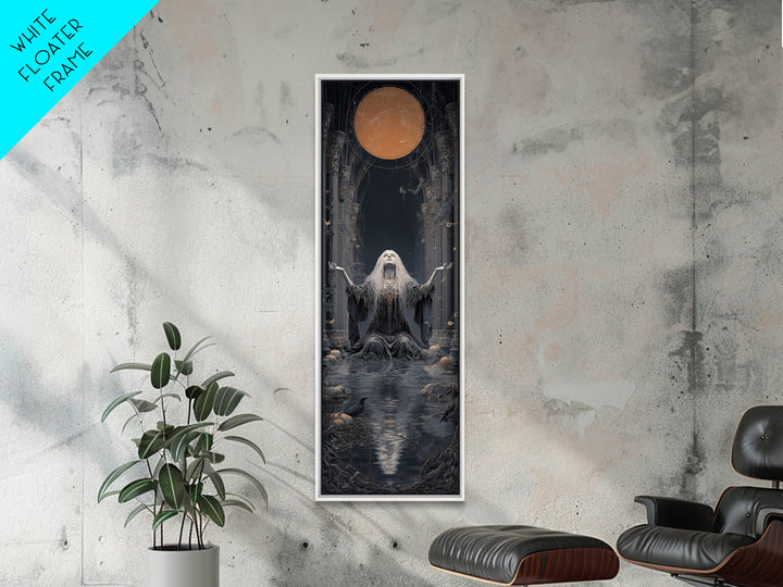 The Lake Phantom, Tall Narrow Wall Art, Dark Halloween Decor, Canvas Print, Halloween Wall Decor, Gothic Home Decor, Spooky Wall Decor
