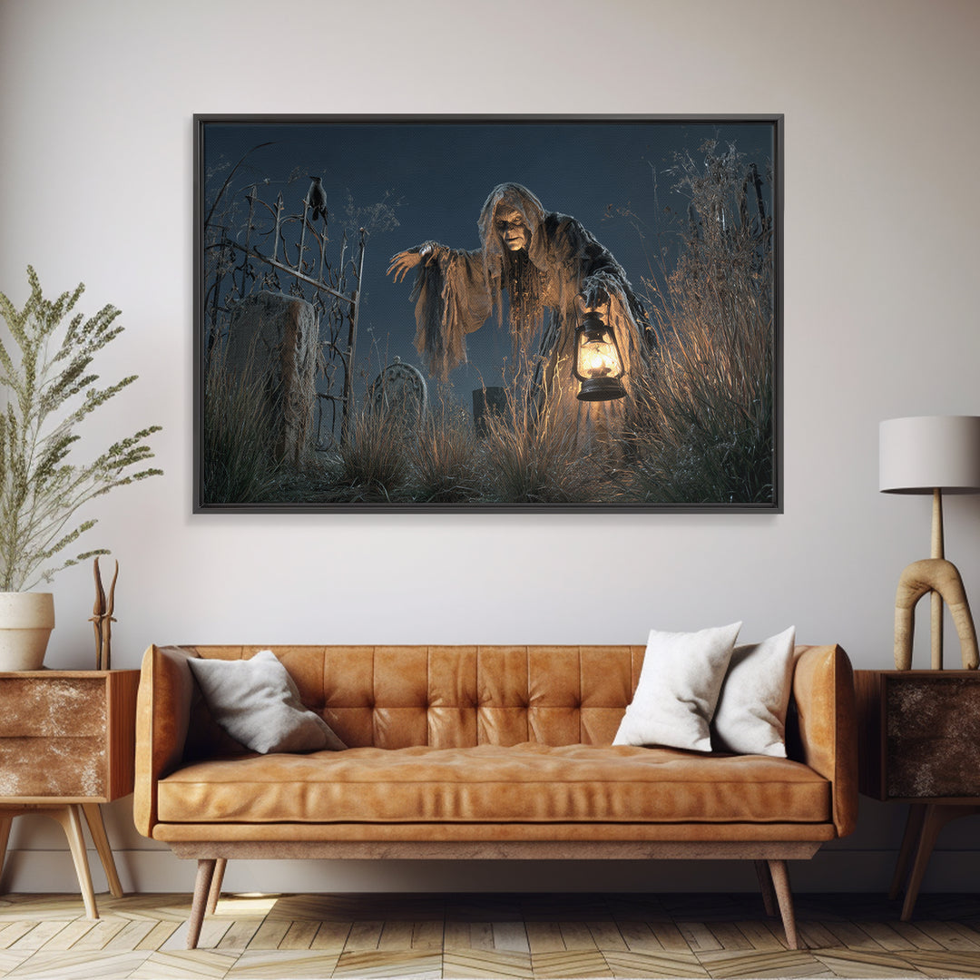 The Salt-Marsh Witch, Landscape Wall Art, Dark Halloween Decor, Canvas Print, Halloween Wall Decor, Gothic Home Decor