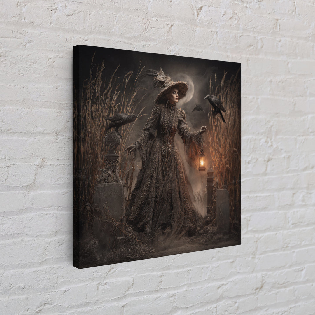 The Salt-Marsh Witch, Square Wall Art, Spooky Home Decor, Canvas Print, Halloween Wall Decor, Gothic Home Decor, Halloween Wall Art