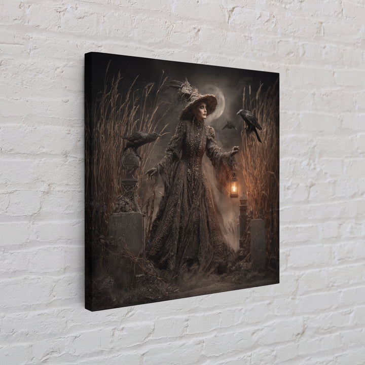 The Salt-Marsh Witch, Square Wall Art, Spooky Home Decor, Canvas Print, Halloween Wall Decor, Gothic Home Decor, Halloween Wall Art
