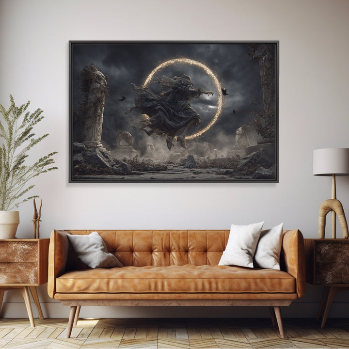 The Stone-Circle Spirit, Landscape Wall Art, Dark Fantasy Wall Art, Canvas Print, Halloween Wall Decor, Gothic Home Decor