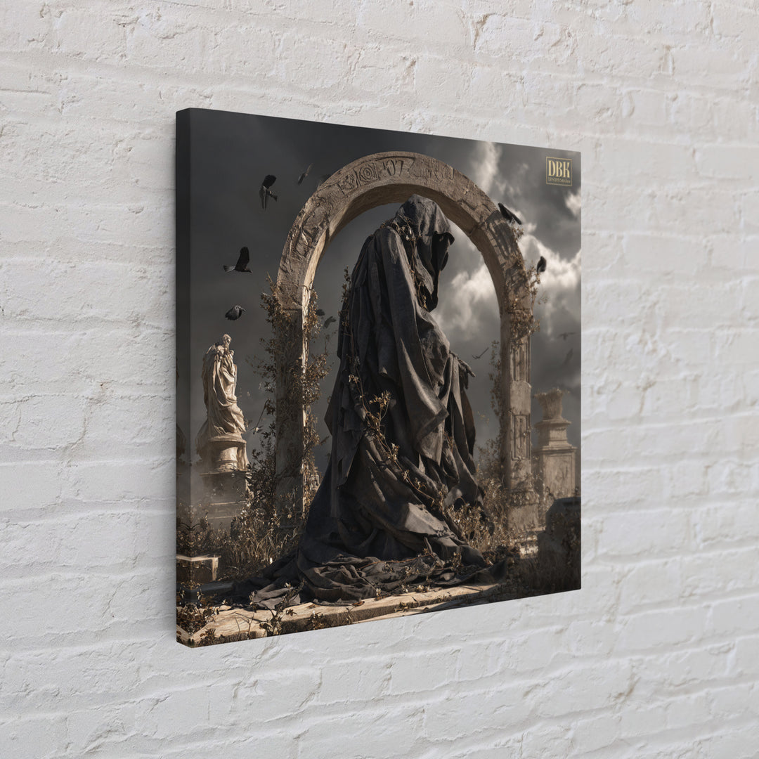 The Stone-Circle Spirit, Square Wall Art, Macabre Wall Art, Framed Canvas Print, Halloween Wall Decor, Gothic Home Decor, Horror Wall Art