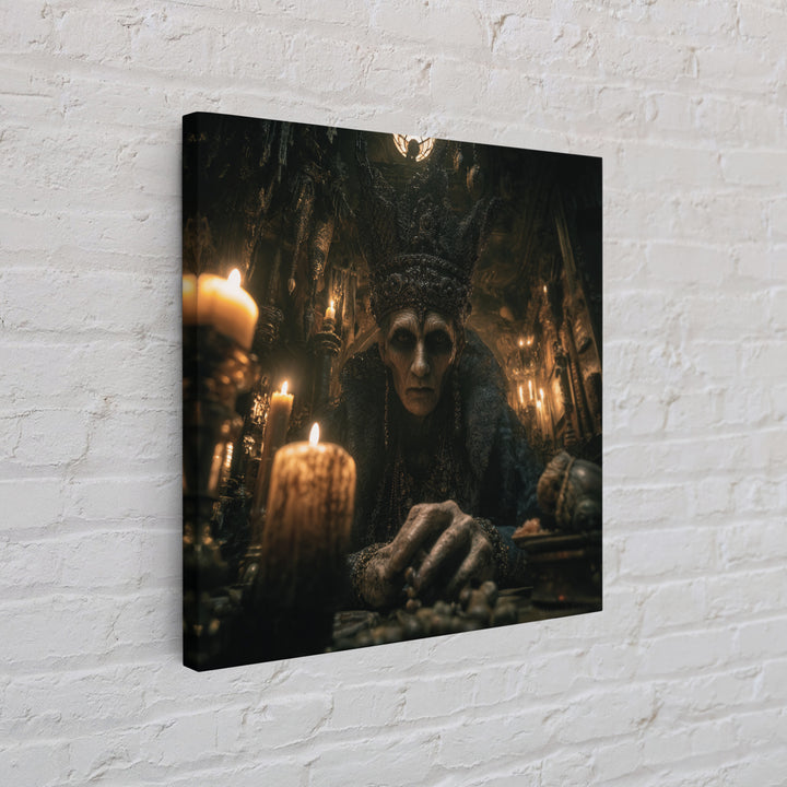 The Cave Oracle, Square Wall Art, Macabre Wall Art, Framed Canvas Print, Halloween Wall Decor, Gothic Home Decor, Spooky Wall Decor