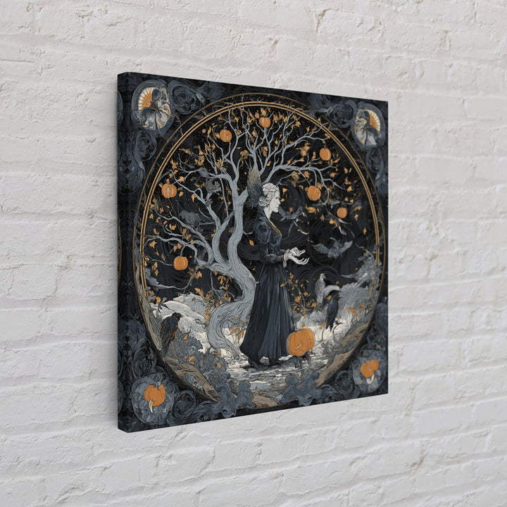 The Orchard Hag, Square Wall Art, Macabre Wall Art, Framed Canvas Print, Halloween Wall Decor, Gothic Home Decor, Statement Wall Art