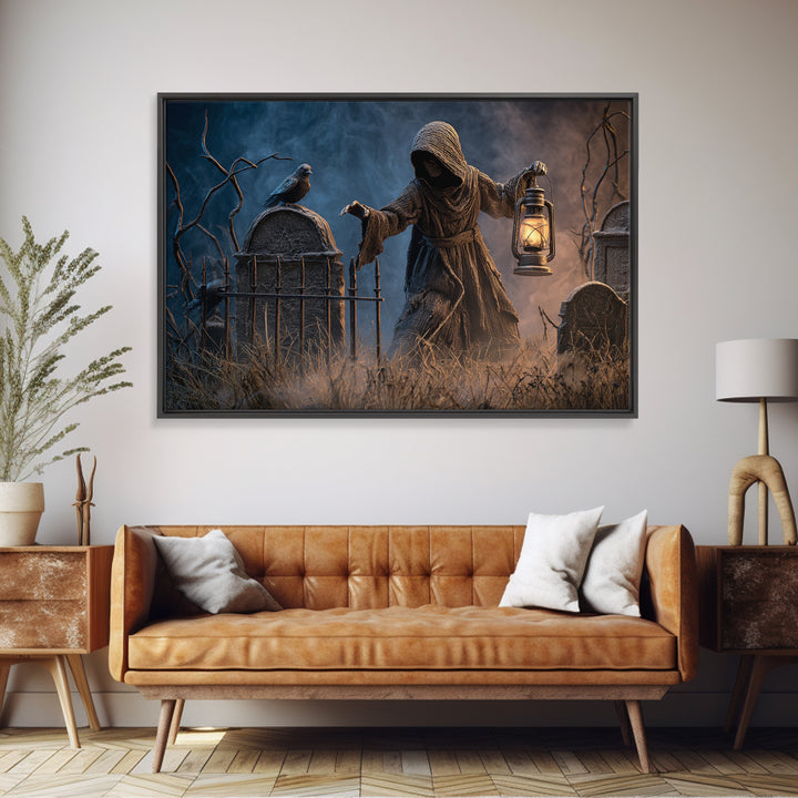The Crossroads Spirit, Landscape Wall Art, Dark Fantasy Wall Art, Canvas Print, Halloween Wall Decor, Gothic Home Decor, Horror Wall Art