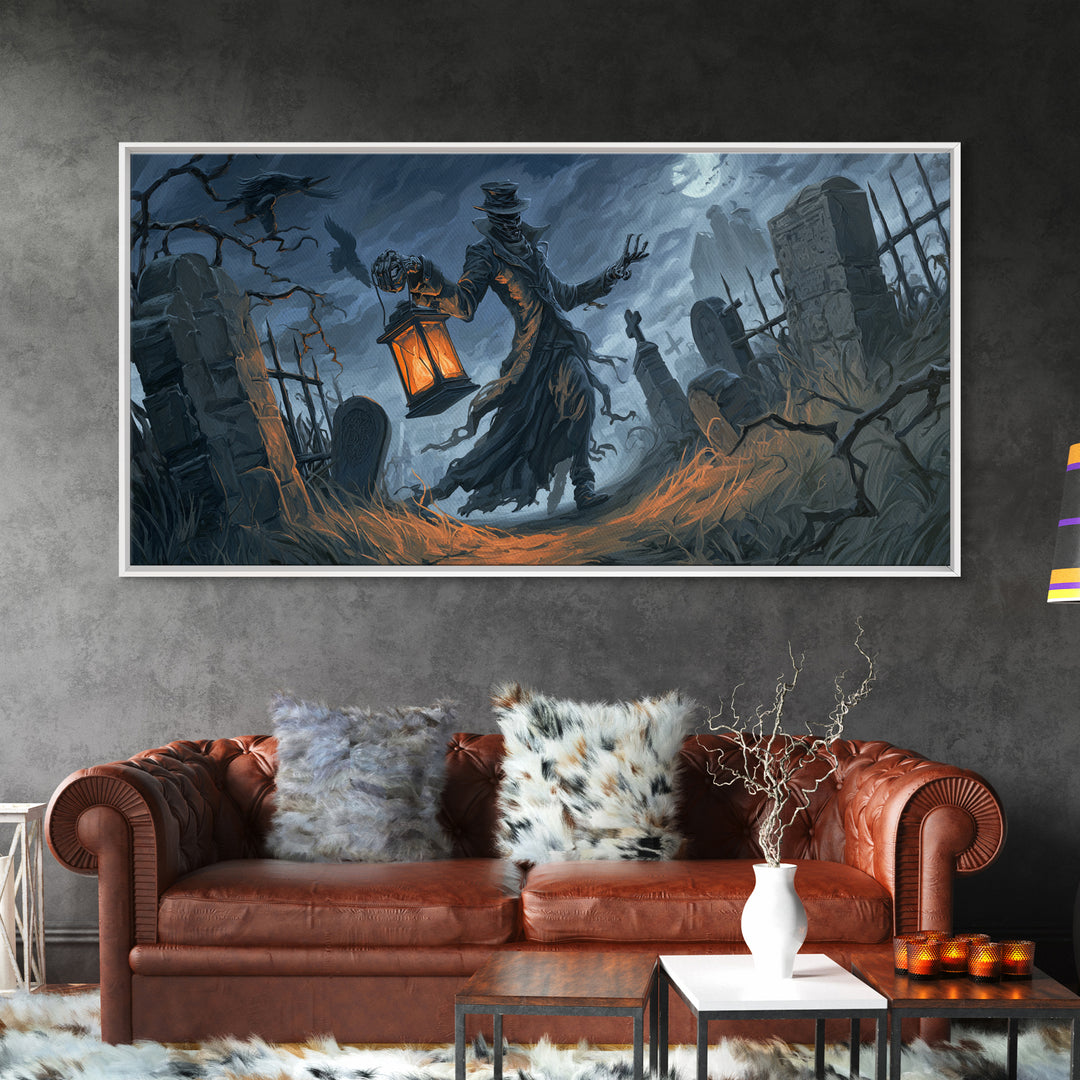 The Crossroads Spirit, Wide Panoramic Art, Spooky Home Decor, Canvas Print, Halloween Wall Decor, Gothic Home Decor, Spooky Wall Decor