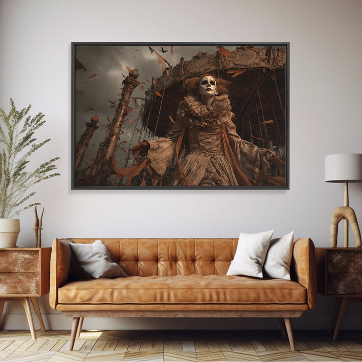 The Abandoned Carnival, Landscape Wall Art, Gothic Horror Wall Art, Framed Canvas Print, Halloween Wall Decor, Gothic Home Decor