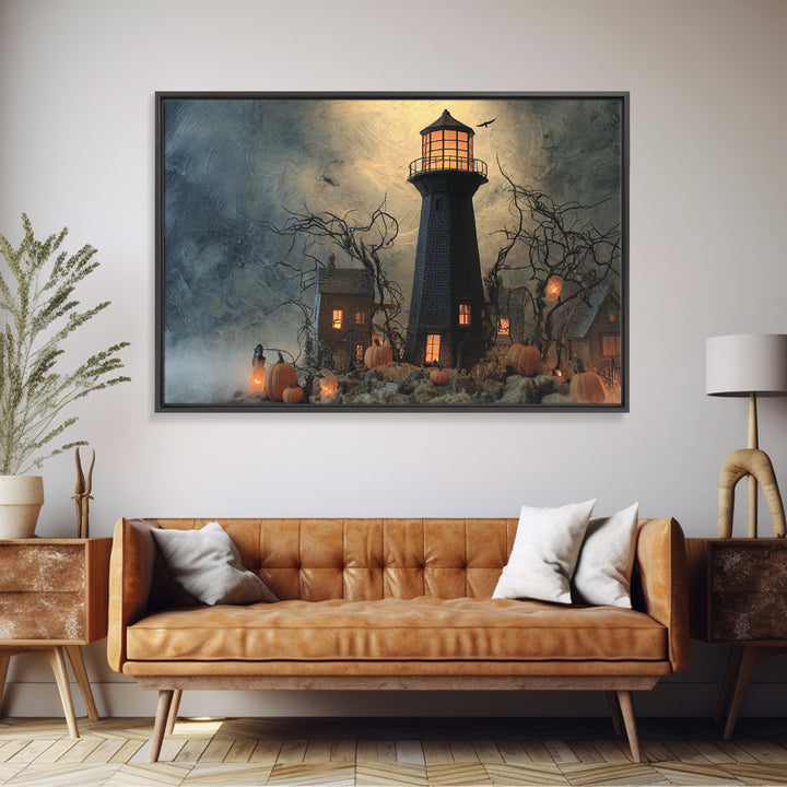The Cursed Lighthouse, Landscape Wall Art, Dark Fantasy Wall Art, Canvas Print, Halloween Wall Decor, Gothic Home Decor, Horror Wall Art