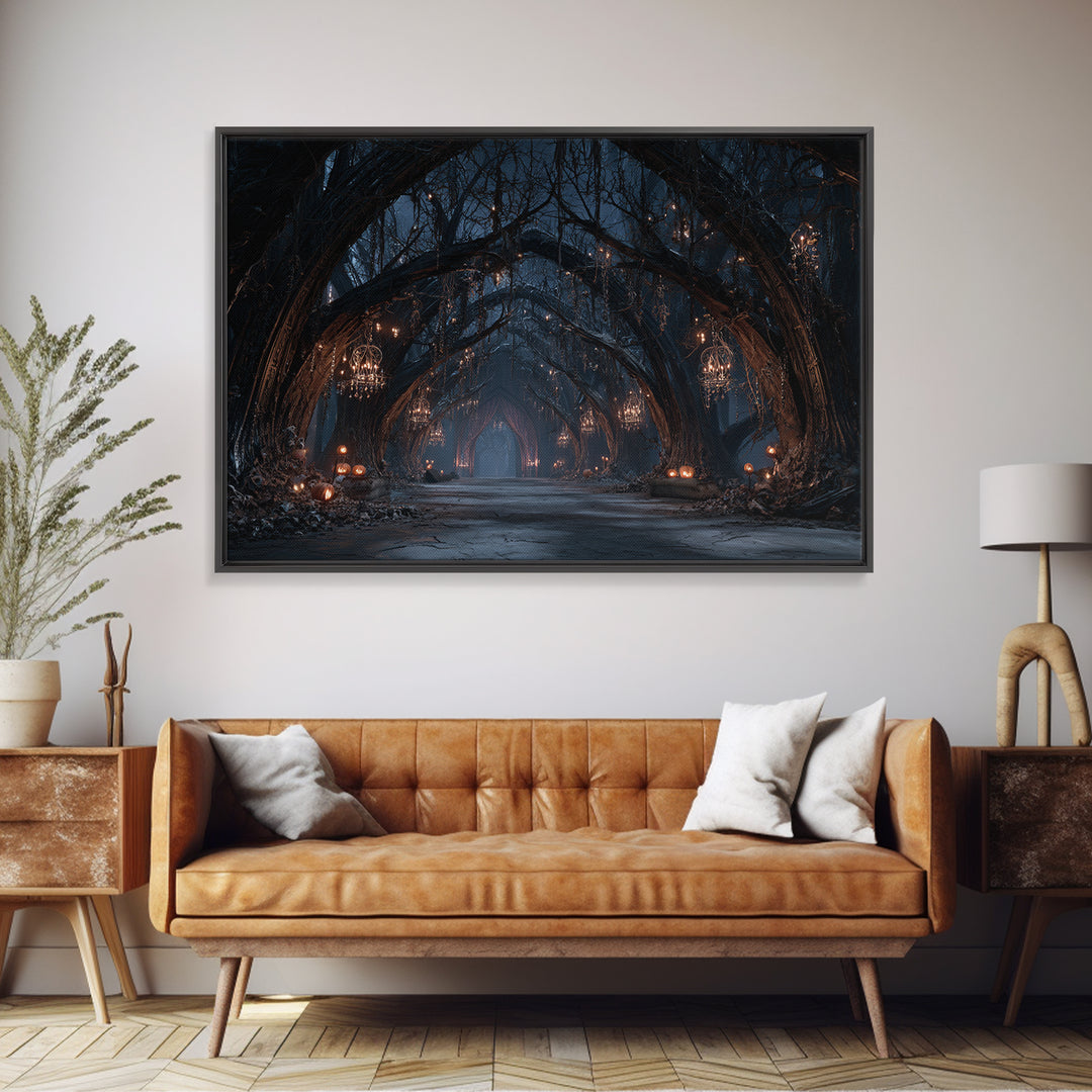 The Witch'S Forest, Landscape Wall Art, Dark Halloween Decor, Canvas Print, Halloween Wall Decor, Gothic Home Decor, Collectible Wall Decor