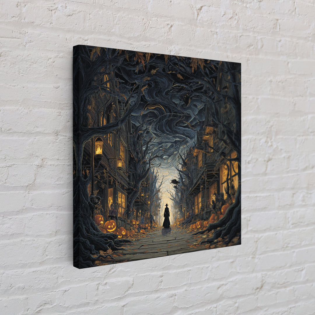 The Ghost Town Main Street, Square Wall Art, Spooky Home Decor, Canvas Print, Halloween Wall Decor, Gothic Home Decor