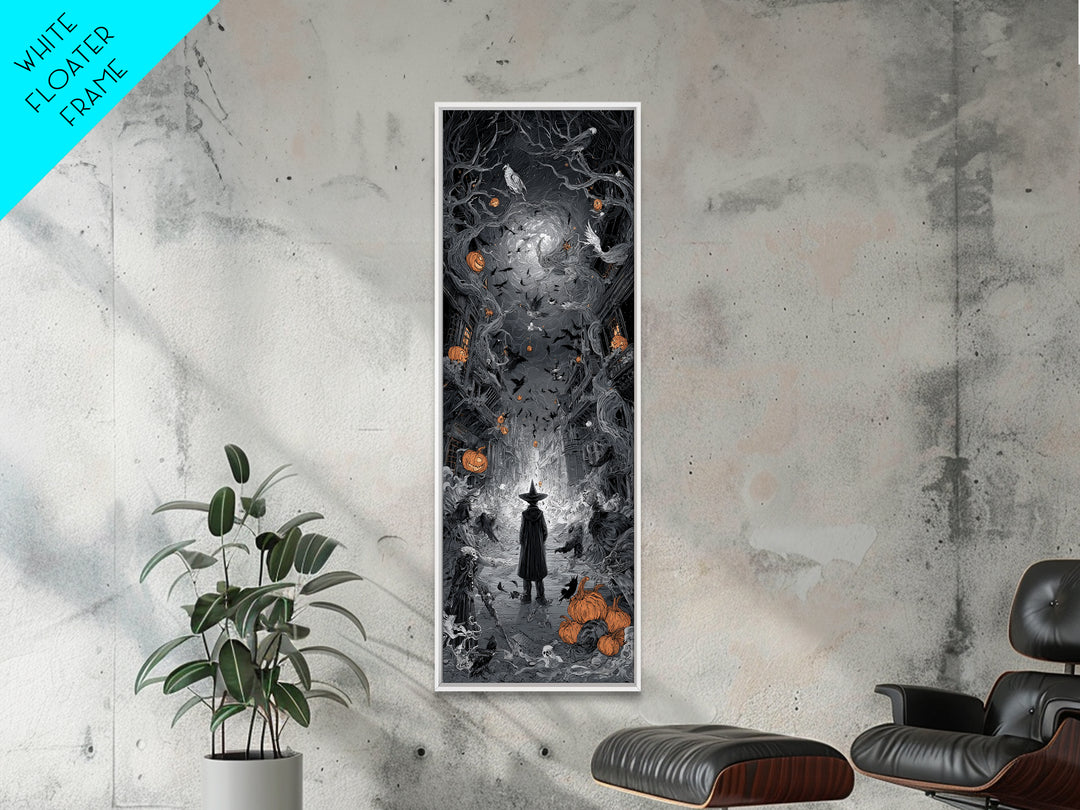 The Ghost Town Main Street, Tall Narrow Wall Art, Dark Fantasy Wall Art, Canvas Print, Halloween Wall Decor, Gothic Home Decor