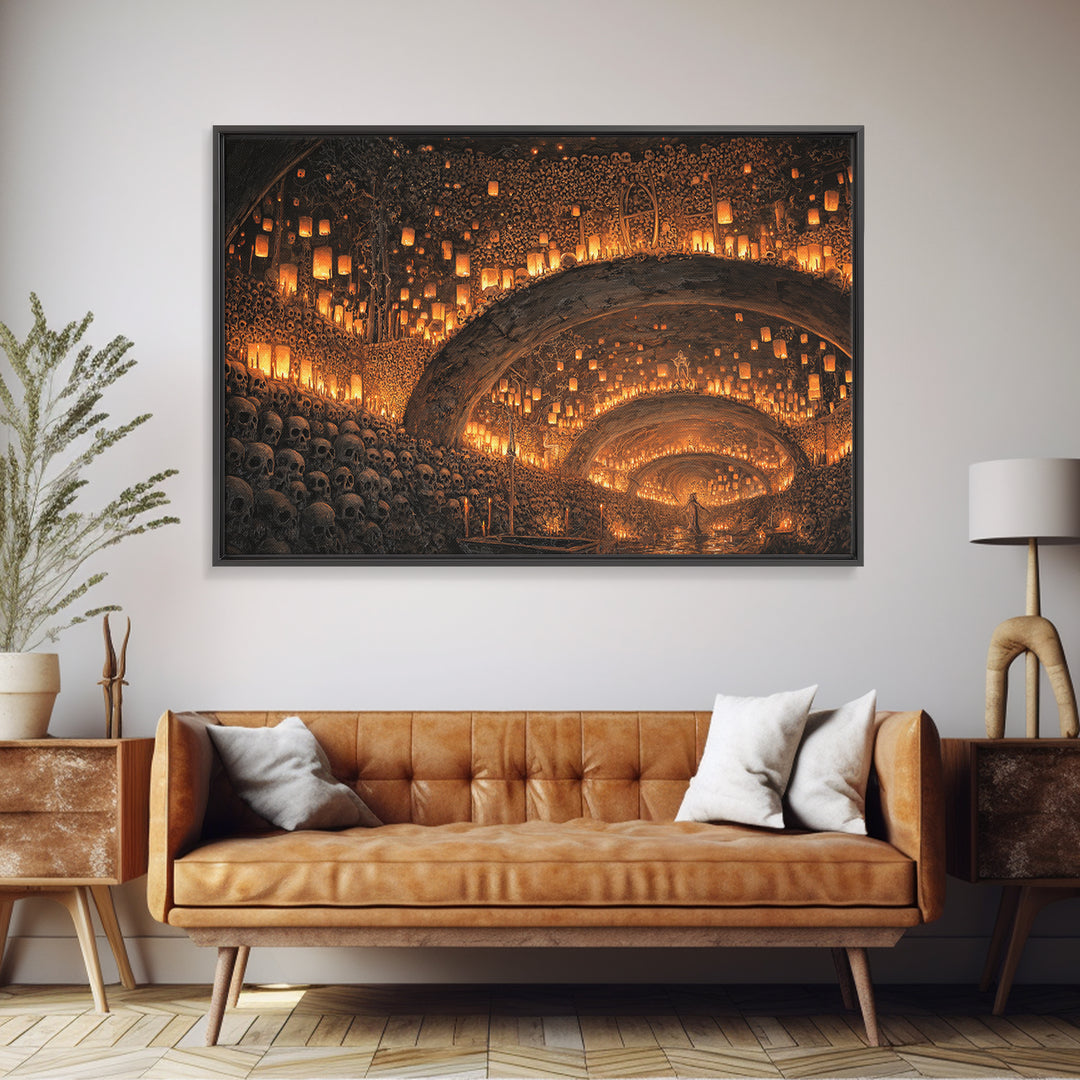 The Endless Catacombs, Landscape Wall Art, Spooky Home Decor, Canvas Print, Halloween Wall Decor, Gothic Home Decor, Seasonal Home Decor