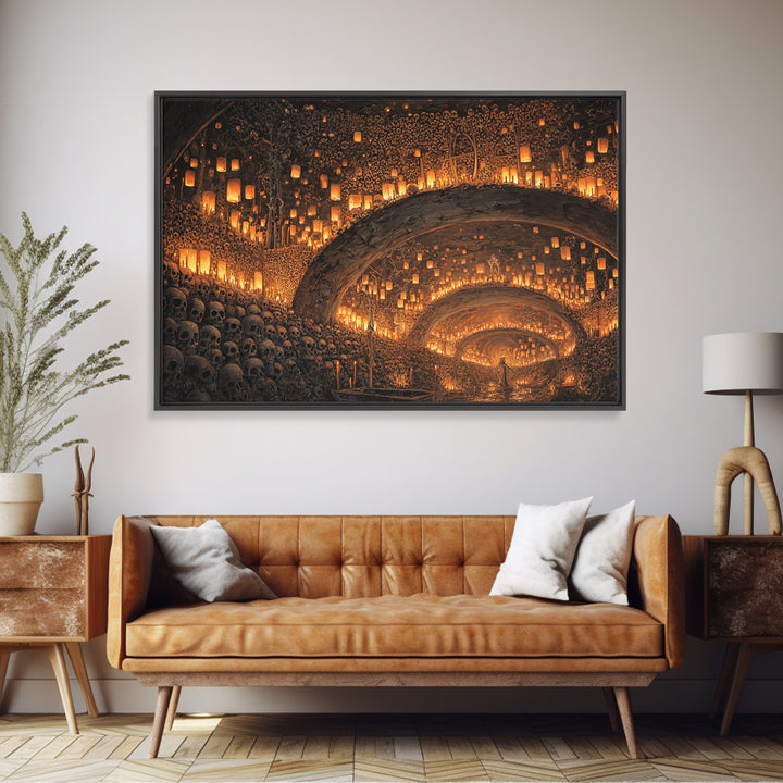 The Endless Catacombs, Landscape Wall Art, Spooky Home Decor, Canvas Print, Halloween Wall Decor, Gothic Home Decor, Seasonal Home Decor