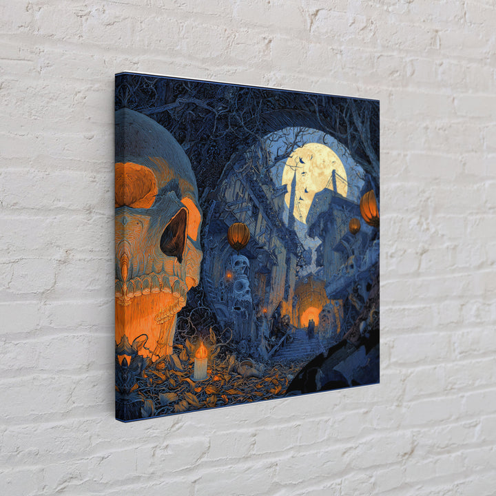 The Endless Catacombs, Square Wall Art, Haunted Gothic Art, Framed Canvas Print, Halloween Wall Decor, Gothic Home Decor, Dark Fantasy Art