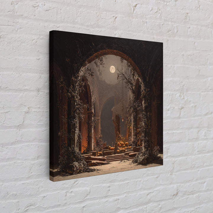 The Overgrown Chapel, Square Wall Art, Spooky Home Decor, Canvas Print, Halloween Wall Decor, Gothic Home Decor, Spooky Wall Decor