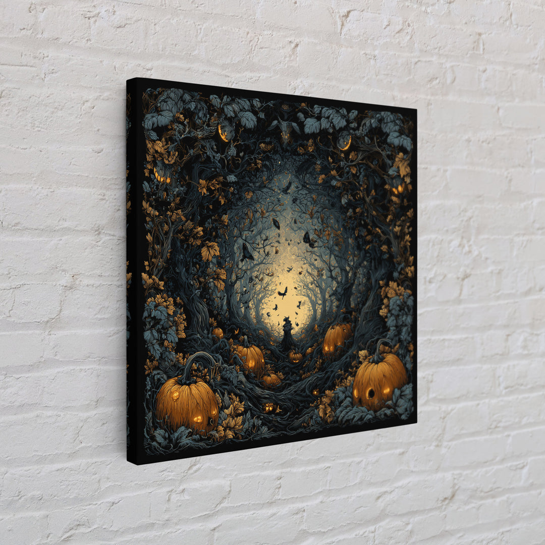 The Pumpkin Patch Maze, Square Wall Art, Dark Halloween Decor, Canvas Print, Halloween Wall Decor, Gothic Home Decor, Collectible Wall Decor