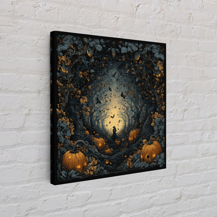 The Pumpkin Patch Maze, Square Wall Art, Dark Halloween Decor, Canvas Print, Halloween Wall Decor, Gothic Home Decor, Collectible Wall Decor