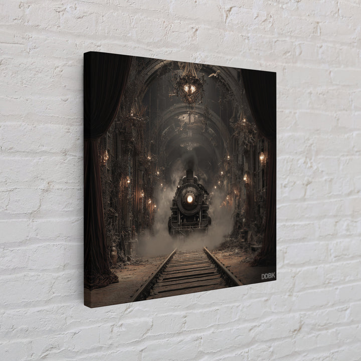 The Abandoned Train Station, Square Wall Art, Spooky Home Decor, Canvas Print, Halloween Wall Decor, Gothic Home Decor, Spooky Wall Decor