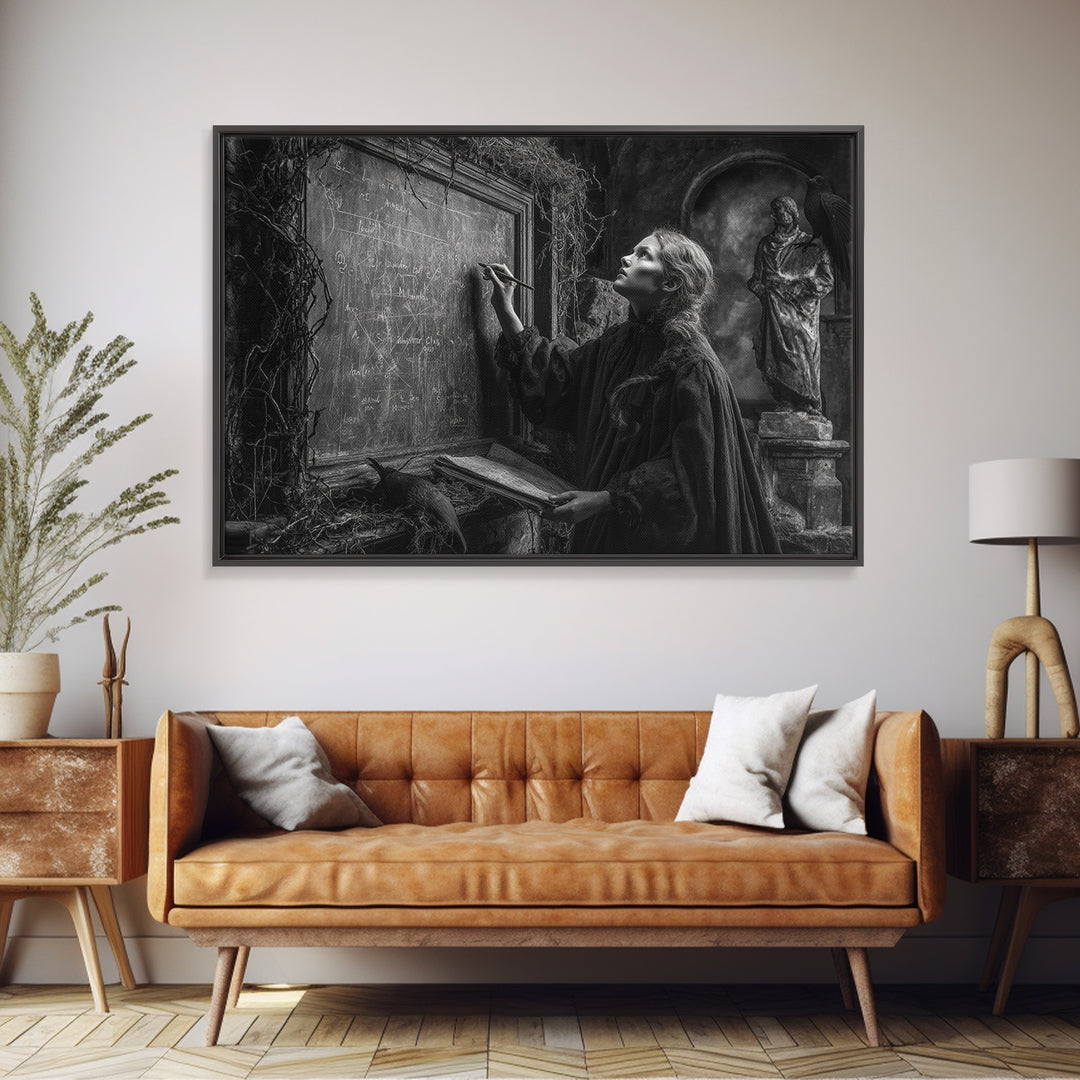 The Silent Schoolhouse, Landscape Wall Art, Haunted Gothic Art, Framed Canvas Print, Halloween Wall Decor, Gothic Home Decor