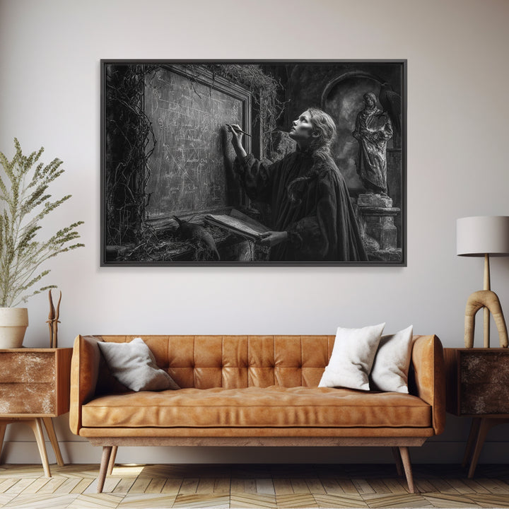 The Silent Schoolhouse, Landscape Wall Art, Haunted Gothic Art, Framed Canvas Print, Halloween Wall Decor, Gothic Home Decor
