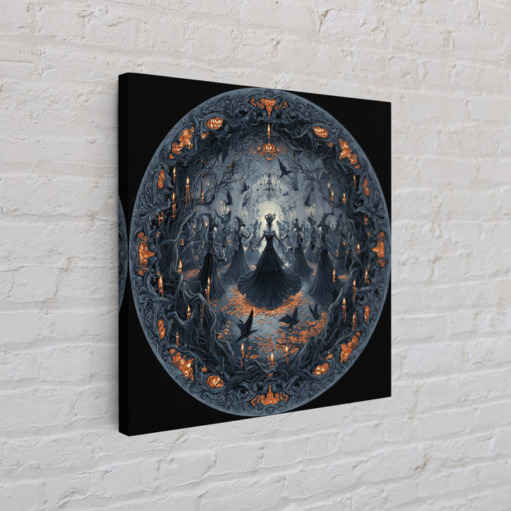 The Midnight Masquerade, Square Wall Art, Spooky Home Decor, Canvas Print, Halloween Wall Decor, Gothic Home Decor, Spooky Wall Decor