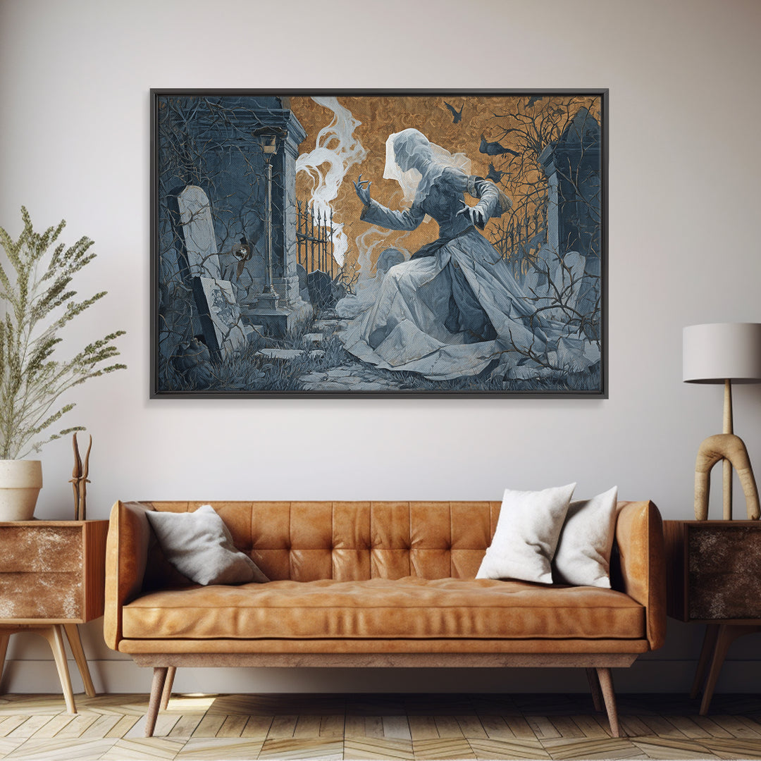 The Ghost Wedding, Landscape Wall Art, Dark Fantasy Wall Art, Canvas Print, Halloween Wall Decor, Gothic Home Decor, Statement Wall Art