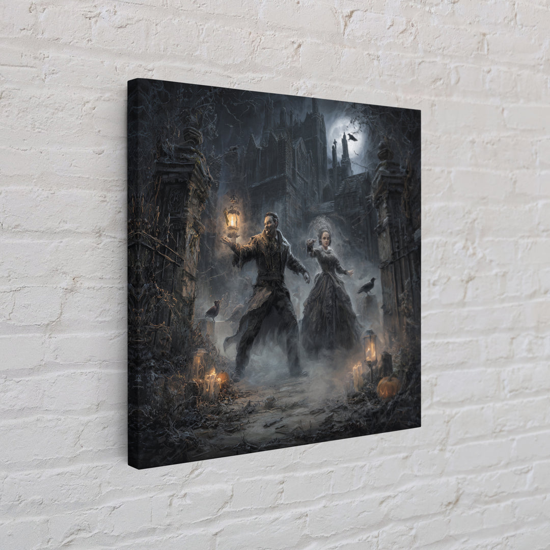 The Ghost Wedding, Square Wall Art, Gothic Horror Wall Art, Framed Canvas Print, Halloween Wall Decor, Gothic Home Decor, Halloween Decor