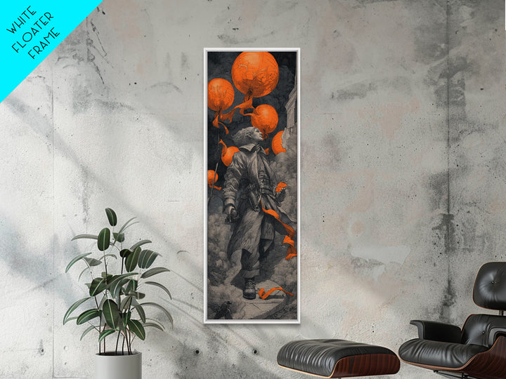 The Monster Parade, Tall Narrow Wall Art, Gothic Horror Wall Art, Framed Canvas Print, Halloween Wall Decor, Gothic Home Decor