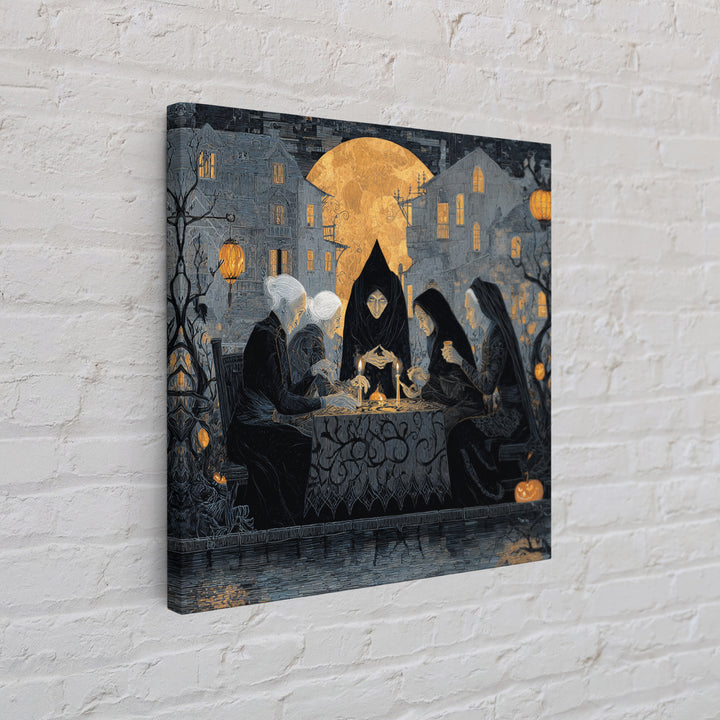The Candlelit Seance, Square Wall Art, Dark Halloween Decor, Canvas Print, Halloween Wall Decor, Gothic Home Decor, Spooky Wall Decor