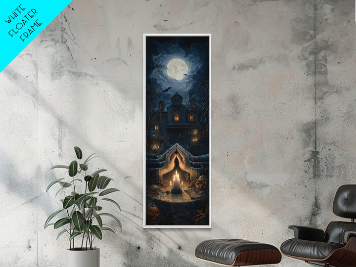 The Candlelit Seance, Tall Narrow Wall Art, Dark Fantasy Wall Art, Canvas Print, Halloween Wall Decor, Gothic Home Decor, Halloween Decor