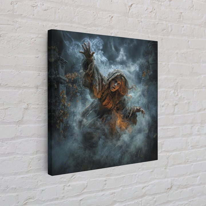 The Haunted Hayride, Square Wall Art, Haunted Gothic Art, Framed Canvas Print, Halloween Wall Decor, Gothic Home Decor, Statement Wall Art