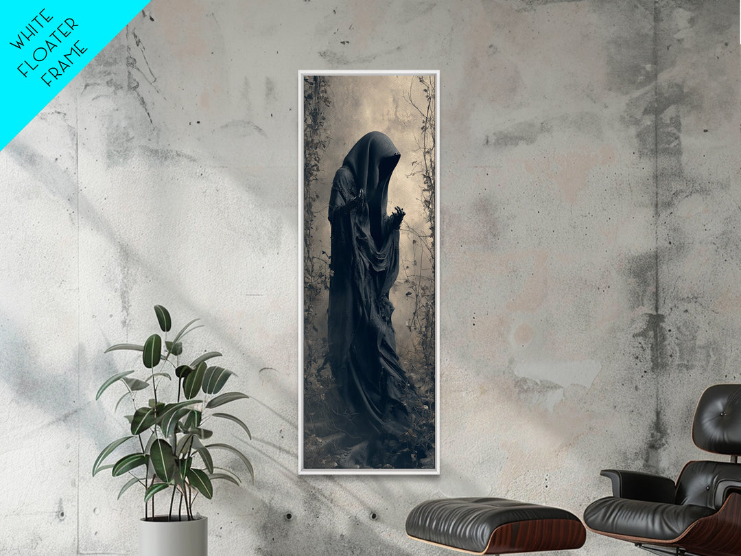The Haunted Hayride, Tall Narrow Wall Art, Gothic Horror Wall Art, Framed Canvas Print, Halloween Wall Decor, Gothic Home Decor