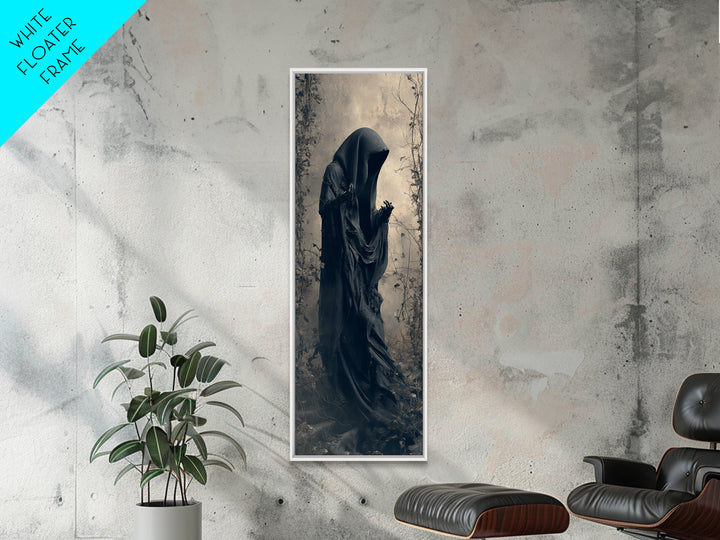 The Haunted Hayride, Tall Narrow Wall Art, Gothic Horror Wall Art, Framed Canvas Print, Halloween Wall Decor, Gothic Home Decor