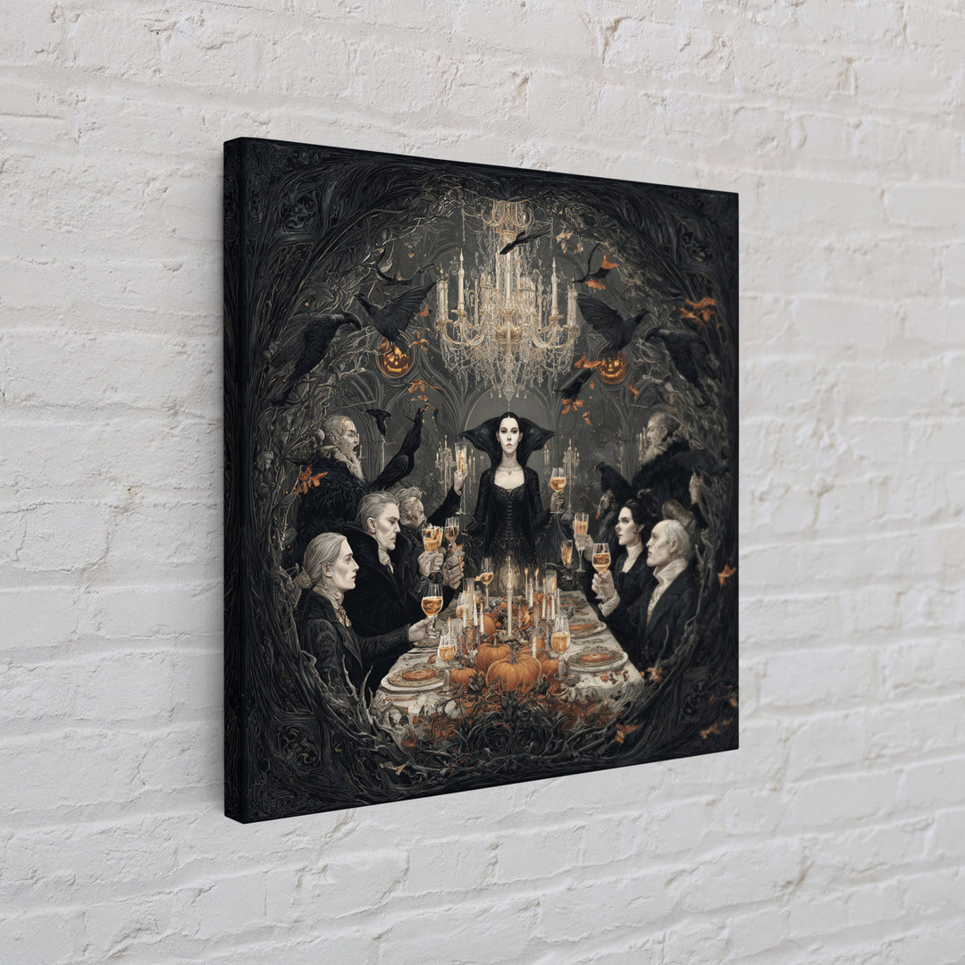 The Vampire Banquet, Square Wall Art, Dark Fantasy Wall Art, Canvas Print, Halloween Wall Decor, Gothic Home Decor, Seasonal Home Decor