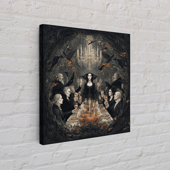 The Vampire Banquet, Square Wall Art, Dark Fantasy Wall Art, Canvas Print, Halloween Wall Decor, Gothic Home Decor, Seasonal Home Decor