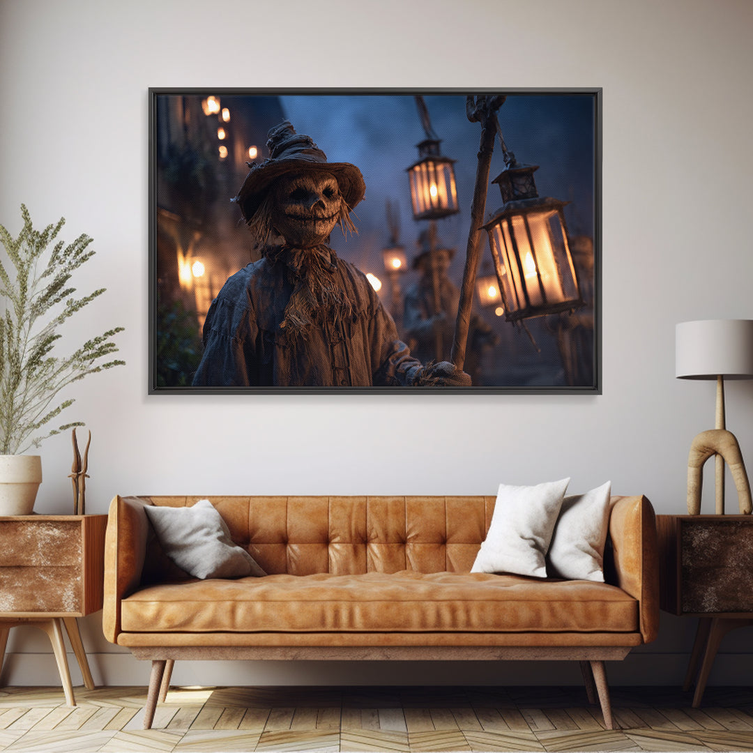 The Scarecrow Uprising, Landscape Wall Art, Spooky Home Decor, Canvas Print, Halloween Wall Decor, Gothic Home Decor, Dark Fantasy Art