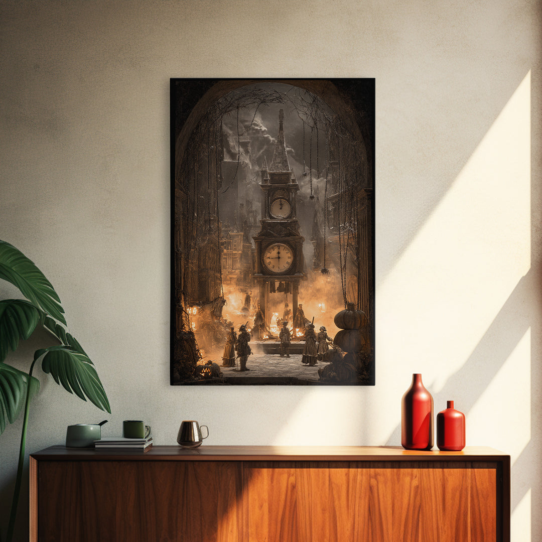 The Thirteenth Bell, Vertical Wall Art, Spooky Home Decor, Canvas Print, Halloween Wall Decor, Gothic Home Decor, Dark Fantasy Art