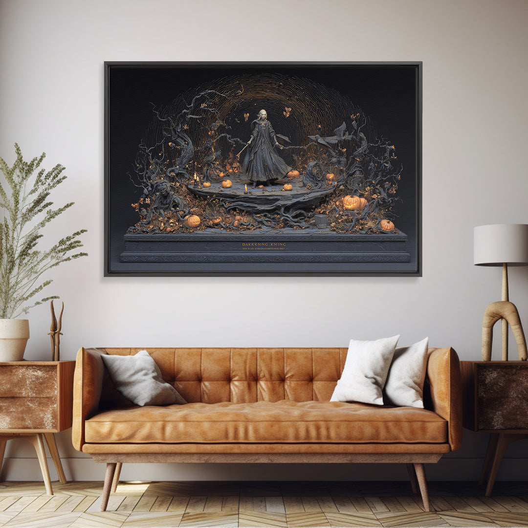 The Halloween Storm, Landscape Wall Art, Dark Halloween Decor, Canvas Print, Halloween Wall Decor, Gothic Home Decor, Spooky Wall Decor