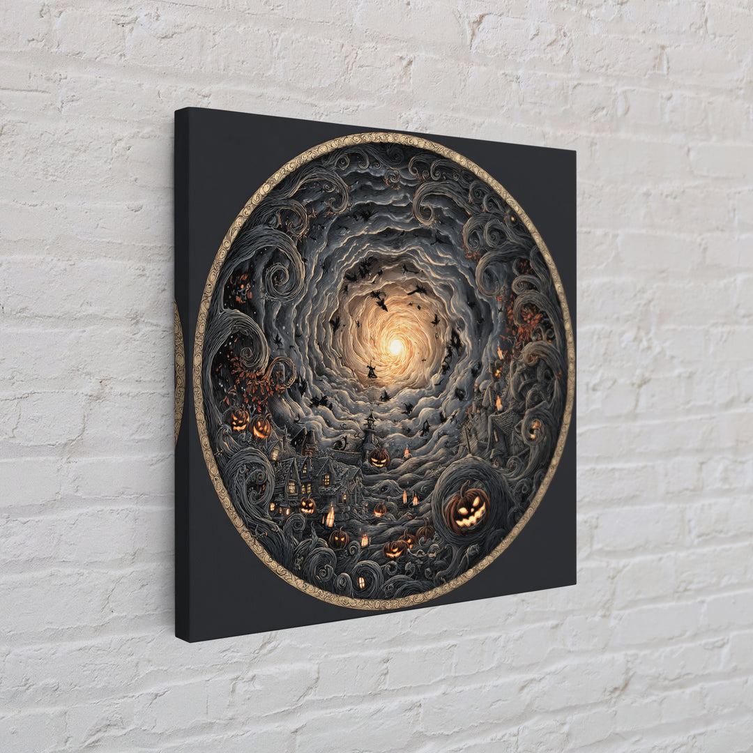 The Halloween Storm, Square Wall Art, Dark Halloween Decor, Canvas Print, Halloween Wall Decor, Gothic Home Decor, Statement Wall Art
